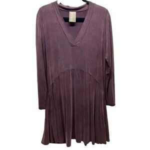 Dolan Left Coast Collection Dress Women's Medium Dark Plum V-Neck Cupro Swing